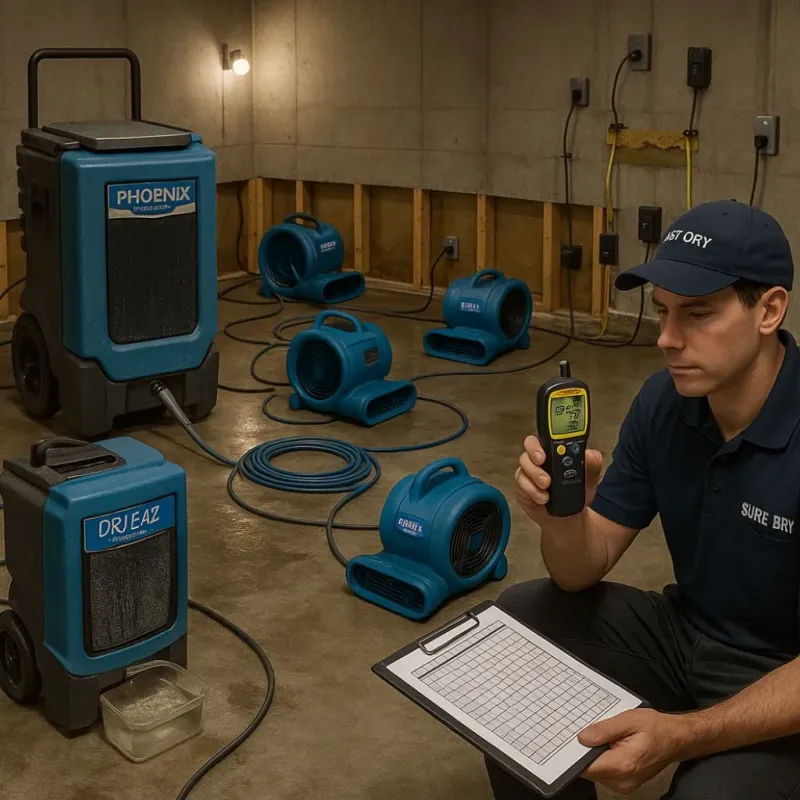 Structural Drying and Dehumidification process in Crescent City, CA